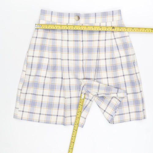ASOS Women’s Multicoloured Check Chino Shorts Size 6 High Waist