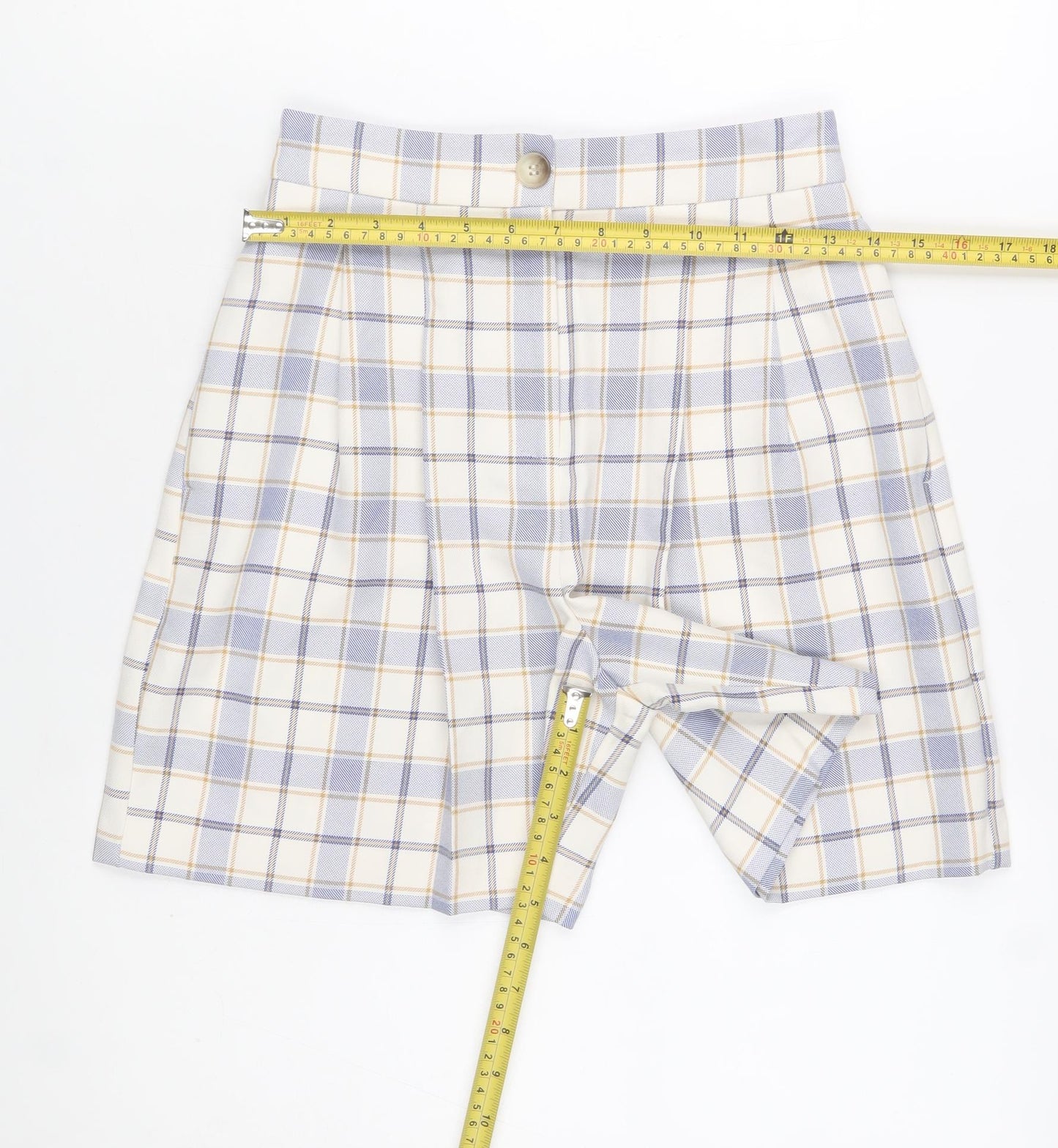 ASOS Women’s Multicoloured Check Chino Shorts Size 6 High Waist