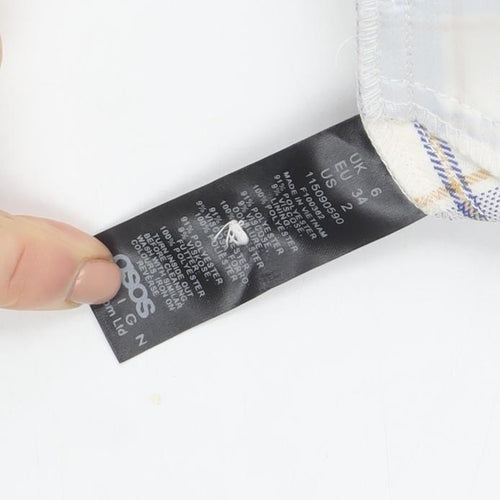 ASOS Women’s Multicoloured Check Chino Shorts Size 6 High Waist