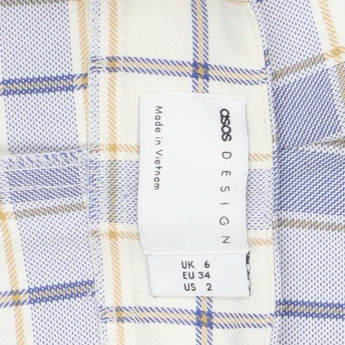 ASOS Women’s Multicoloured Check Chino Shorts Size 6 High Waist