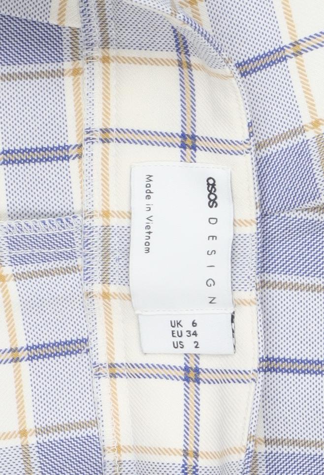 ASOS Women’s Multicoloured Check Chino Shorts Size 6 High Waist