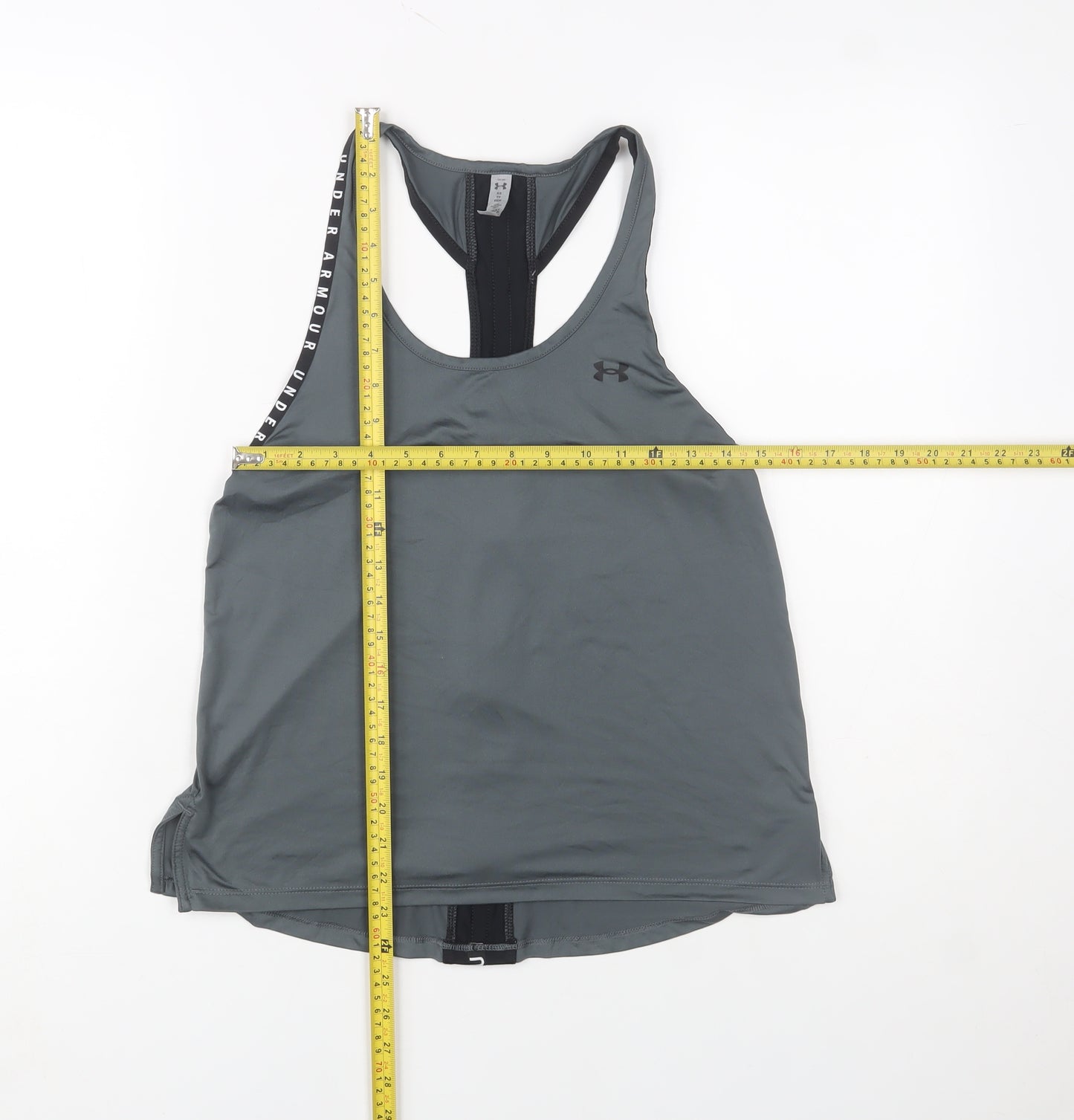 Under Armour Women Grey HeatGear Tank Top XS Loose Fit Gym Wear