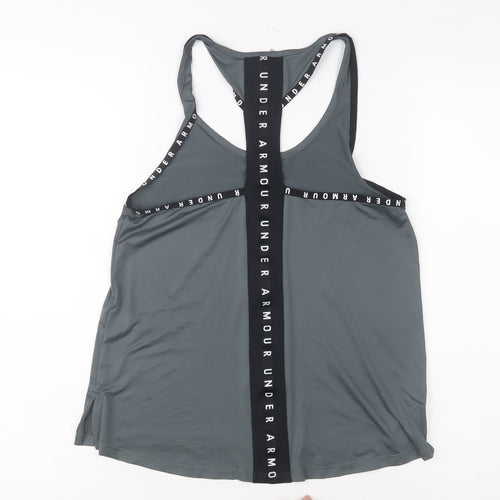 Under Armour Women Grey HeatGear Tank Top XS Loose Fit Gym Wear