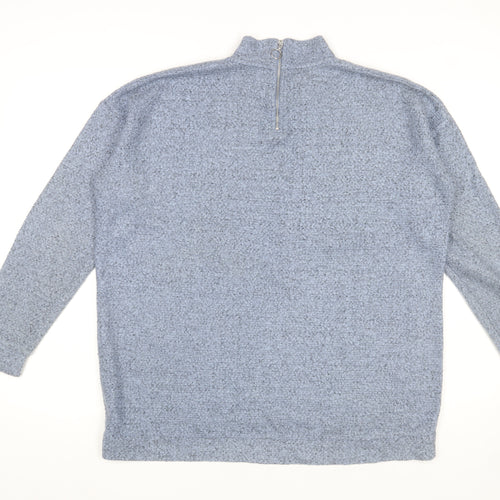 Next Women Blue 1/2 Zip Bouclé Pullover Sweatshirt Size 16