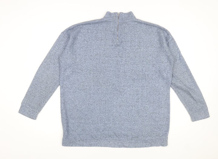 Next Women Blue 1/2 Zip Bouclé Pullover Sweatshirt Size 16
