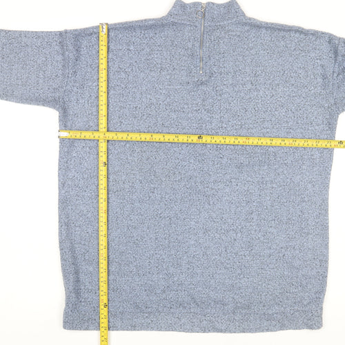 Next Women Blue 1/2 Zip Bouclé Pullover Sweatshirt Size 16