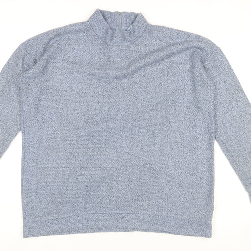 Next Women Blue 1/2 Zip Bouclé Pullover Sweatshirt Size 16