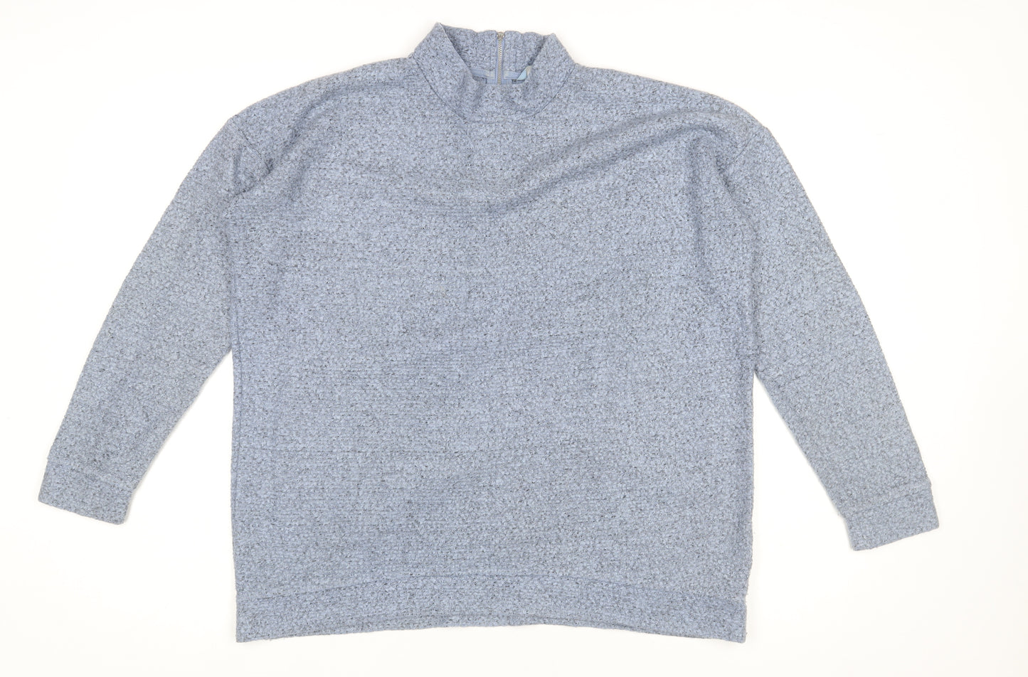 Next Women Blue 1/2 Zip Bouclé Pullover Sweatshirt Size 16
