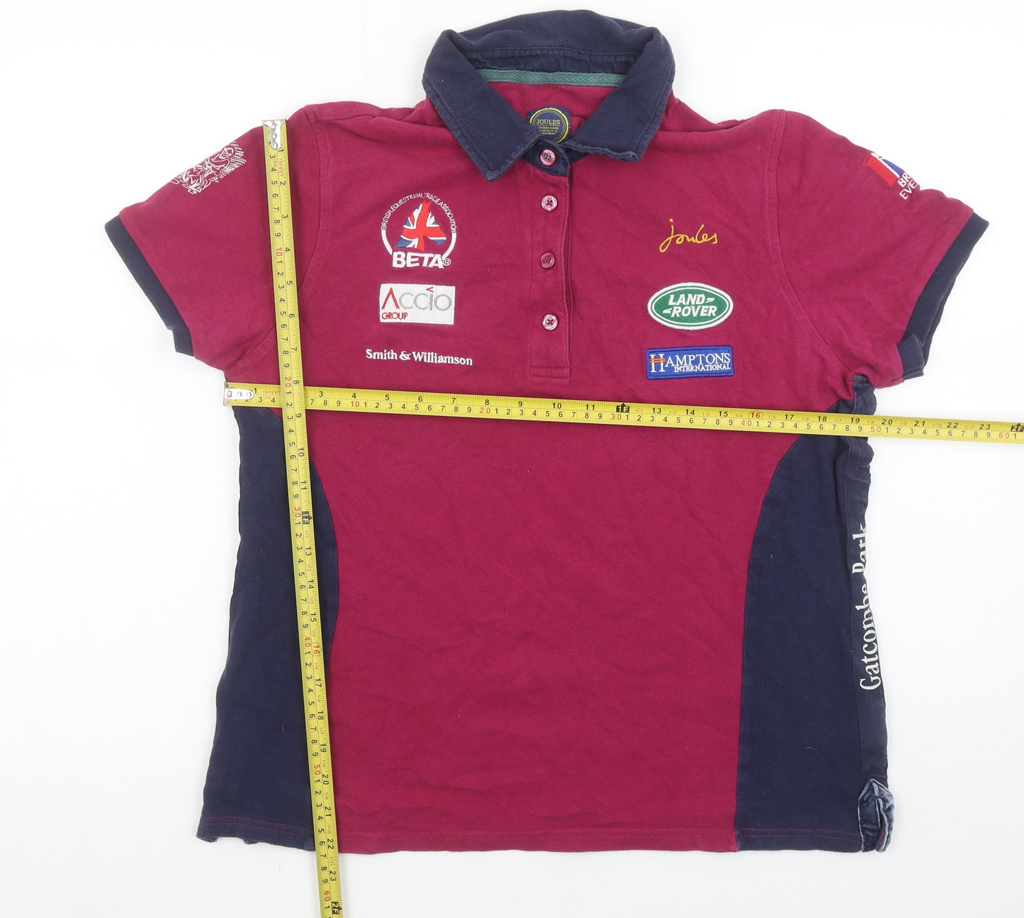 Joules Women’s Pink Polo Shirt Size 16 Short Sleeve Cotton Equestrian Top
