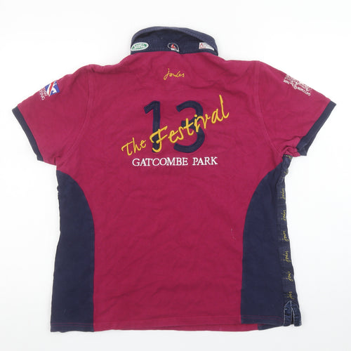 Joules Women’s Pink Polo Shirt Size 16 Short Sleeve Cotton Equestrian Top