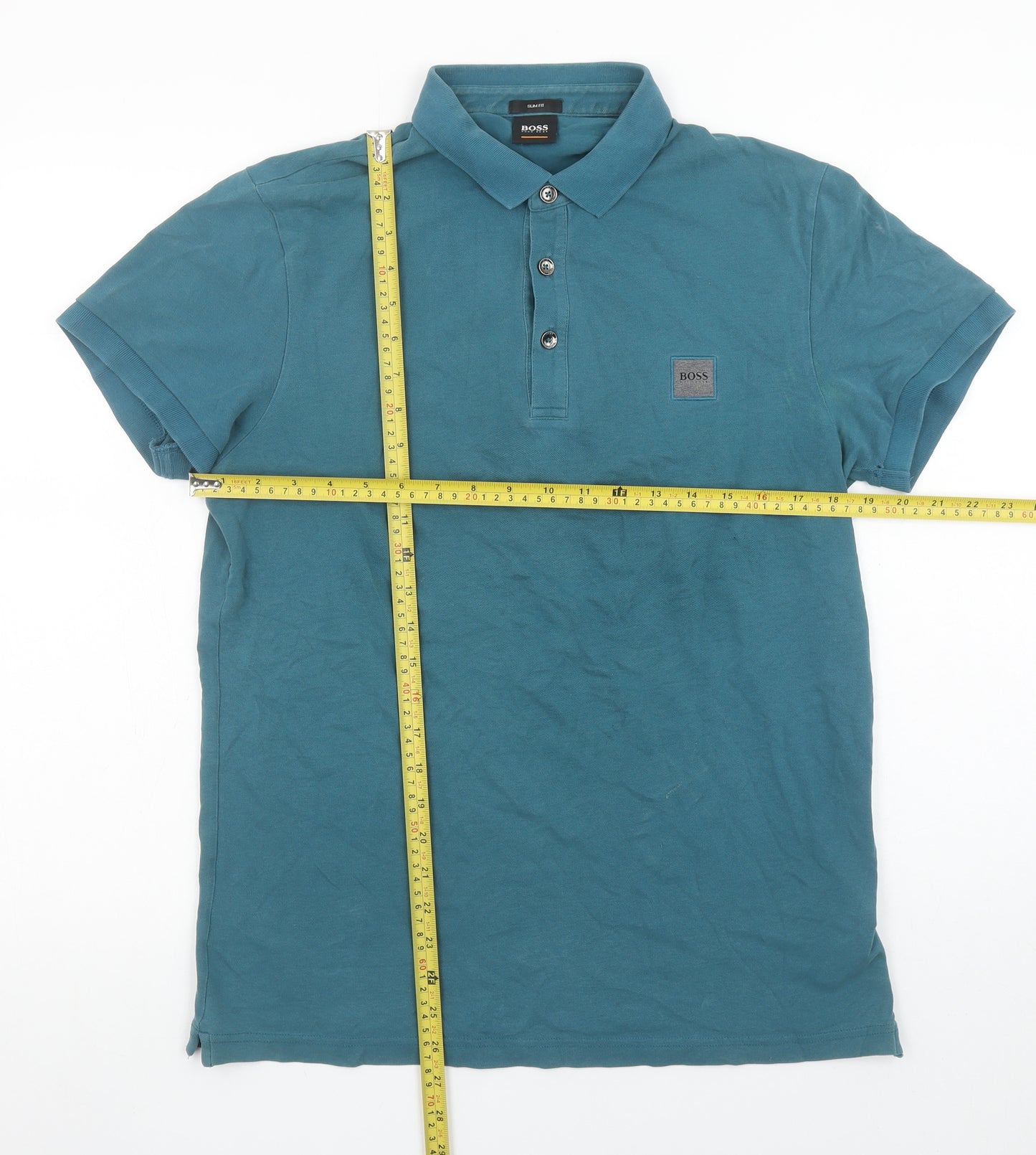 Hugo Boss Men's Blue Slim Fit Cotton Polo Shirt M