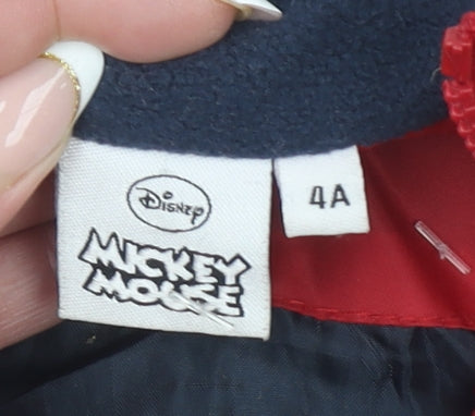 Disney Girls Red Mickey Mouse Padded Puffer Vest 4 Years