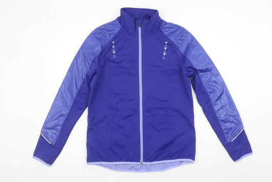 Crivit Women's Blue Size 14 Track Jacket Lightweight Full Zip Activewear