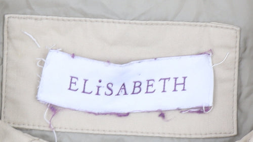 Elisabeth Womens Beige Cotton Blend Button Up Mid-Length Jacket XL