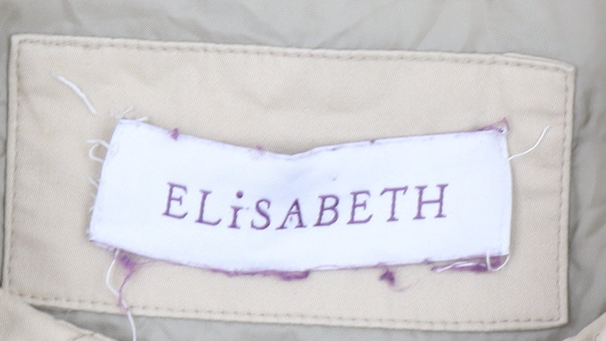 Elisabeth Womens Beige Cotton Blend Button Up Mid-Length Jacket XL
