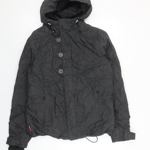 Betty Rides Unisex Adults Grey L Puffer Snowboard Jacket Hooded