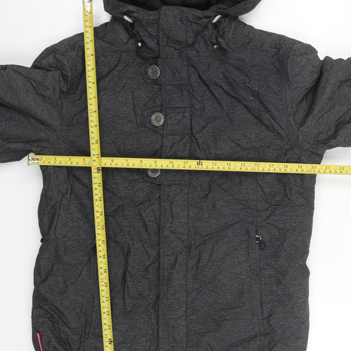 Betty Rides Unisex Adults Grey L Puffer Snowboard Jacket Hooded