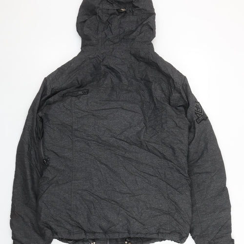 Betty Rides Unisex Adults Grey L Puffer Snowboard Jacket Hooded