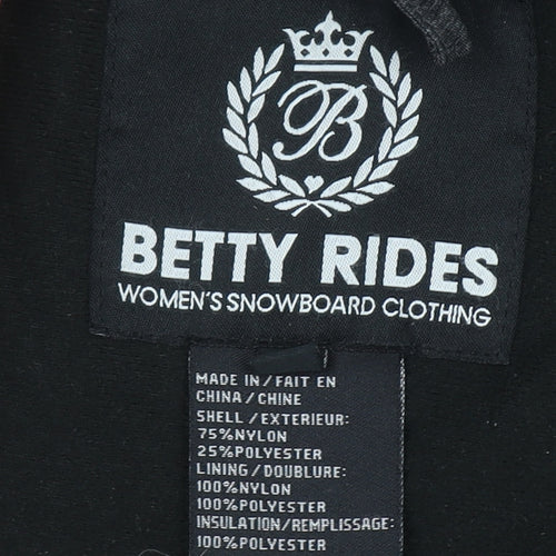 Betty Rides Unisex Adults Grey L Puffer Snowboard Jacket Hooded