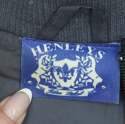 Henleys Men's Blue & Grey Hooded Full Zip Windbreaker Jacket Size M
