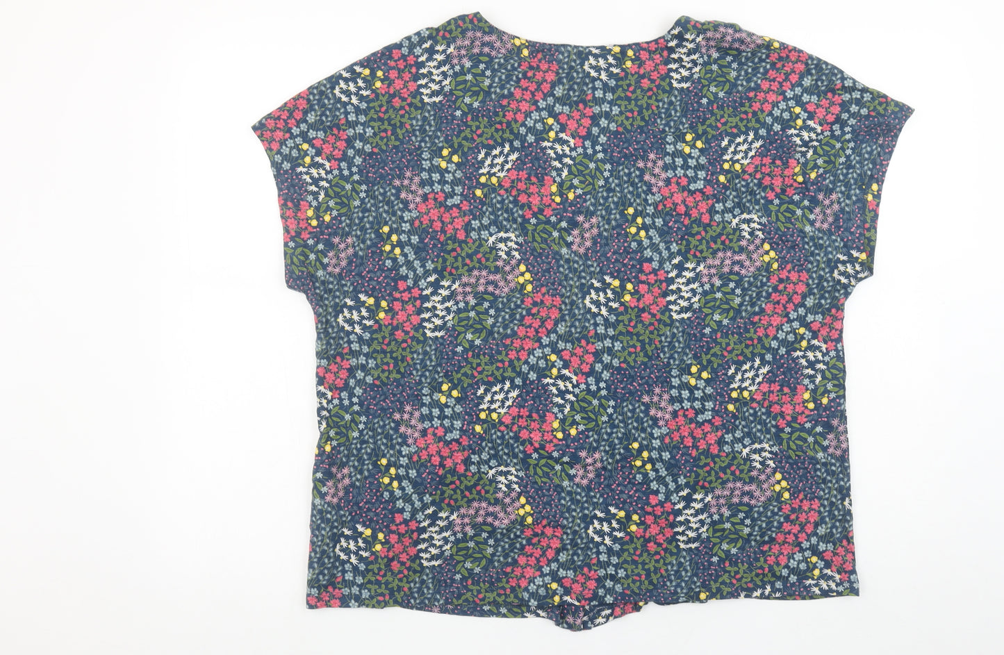 Seasalt Cornwall Women's Blue Floral Organic Cotton Blouse UK 16