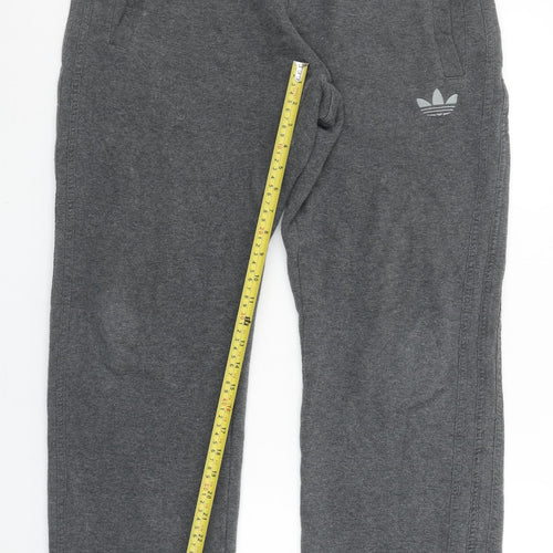 Adidas Men Grey Jogger Sweatpants L Fleece Lined Tapered Fit