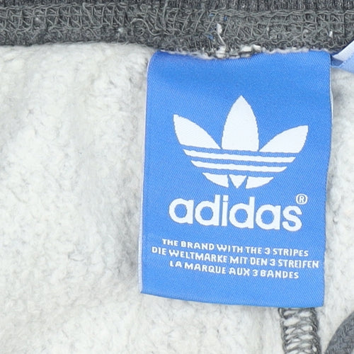 Adidas Men Grey Jogger Sweatpants L Fleece Lined Tapered Fit