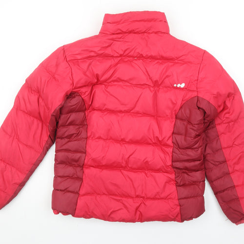 Wedze Girls Red Puffer Jacket 12 Years Down Insulated Winter Ski Coat