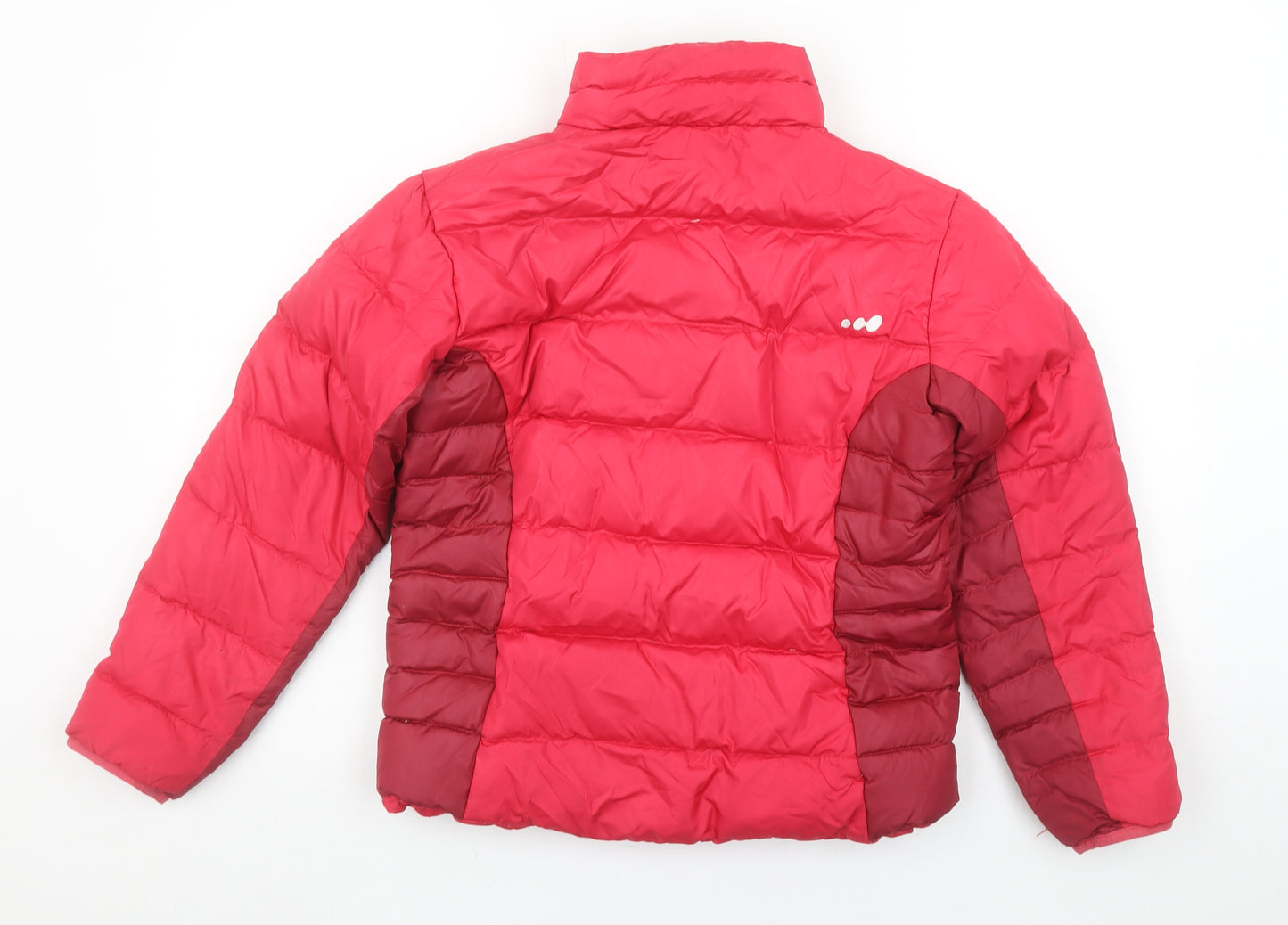 Wedze Girls Red Puffer Jacket 12 Years Down Insulated Winter Ski Coat