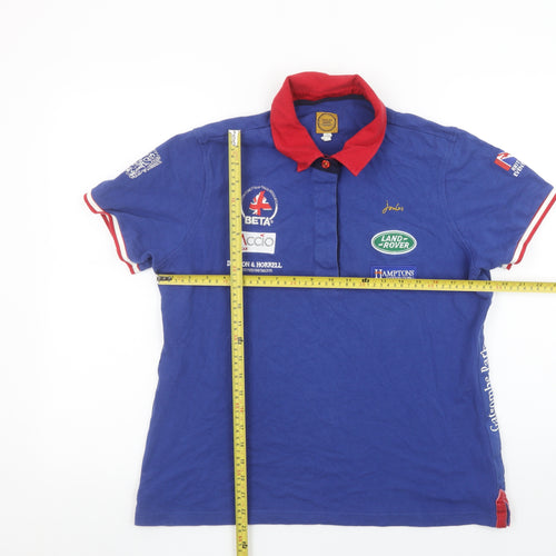 Joules Women's Blue Polo Shirt Size 16 Classic Embroidered Sports Top