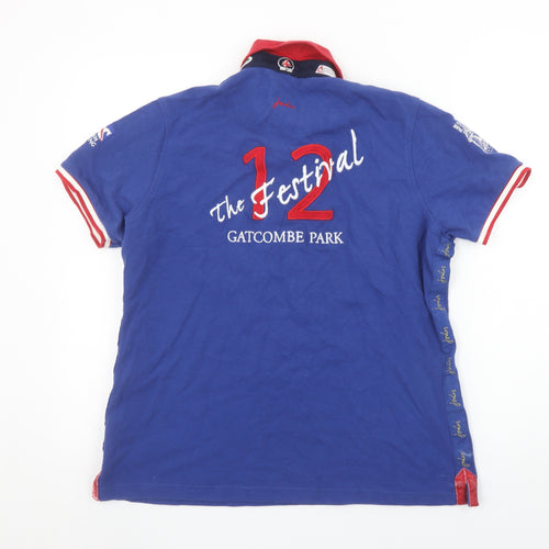 Joules Women's Blue Polo Shirt Size 16 Classic Embroidered Sports Top