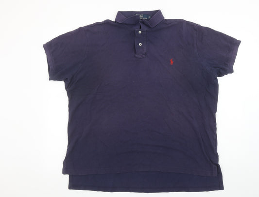 Polo Ralph Lauren Men's Blue XL Custom Fit Cotton Polo Shirt
