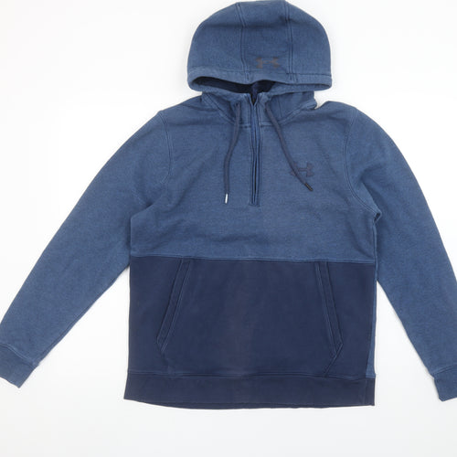 Under Armour Men Blue M ColdGear 1/4 Zip Pullover Hoodie