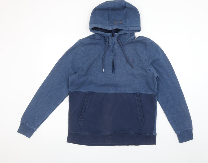 Under Armour Men Blue M ColdGear 1/4 Zip Pullover Hoodie