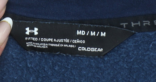 Under Armour Men Blue M ColdGear 1/4 Zip Pullover Hoodie