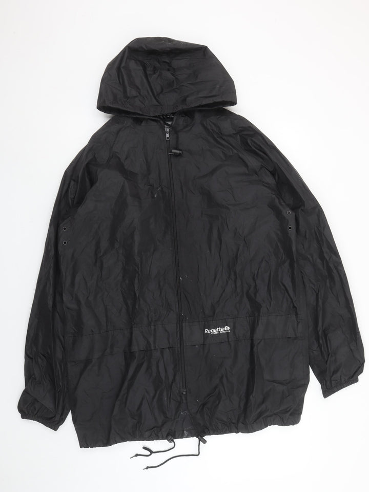 Regatta Men’s Black Waterproof Hooded Rain Jacket M UK 40” Outdoor