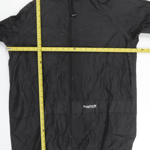 Regatta Men’s Black Waterproof Hooded Rain Jacket M UK 40” Outdoor