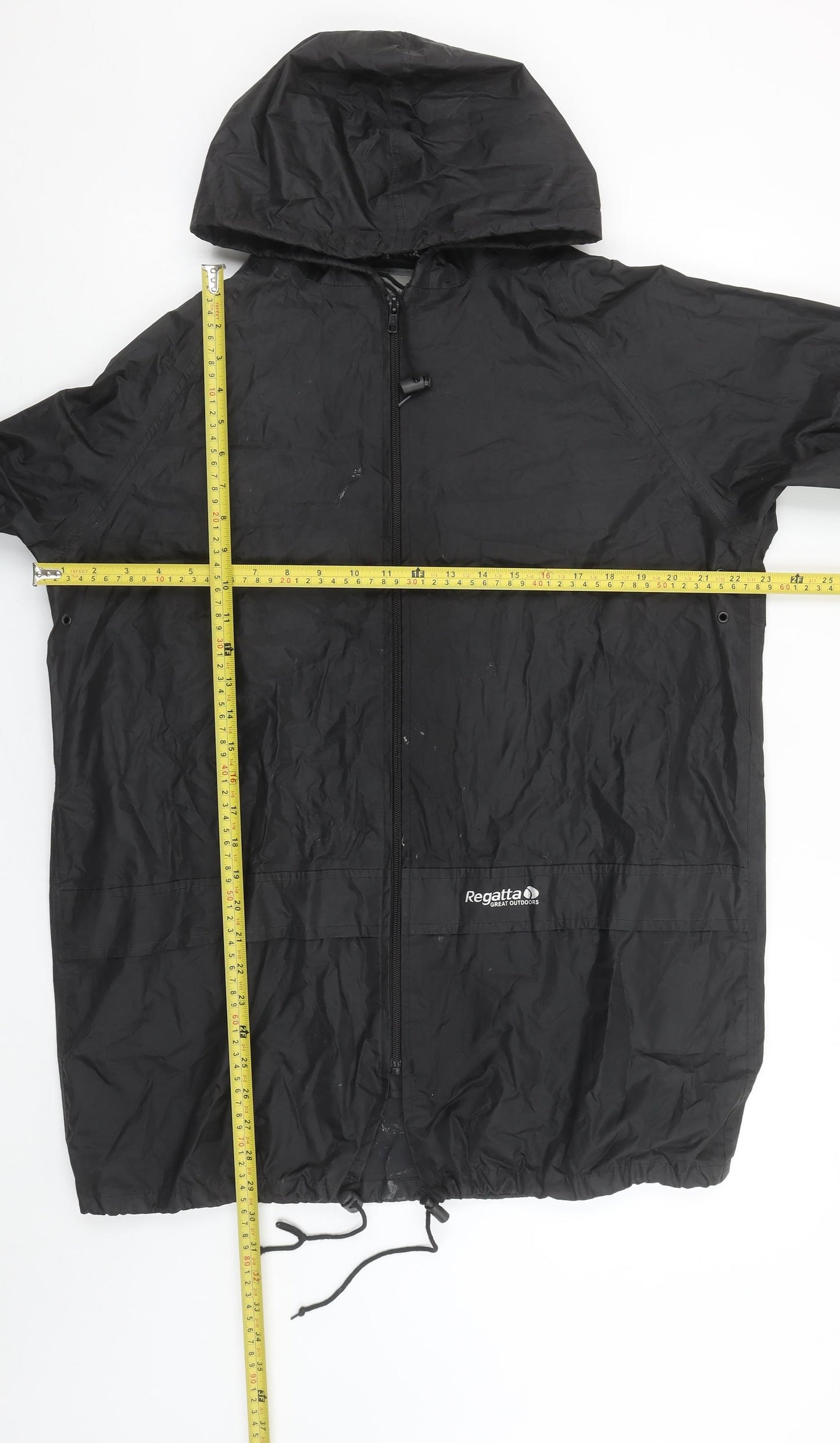 Regatta Men’s Black Waterproof Hooded Rain Jacket M UK 40” Outdoor
