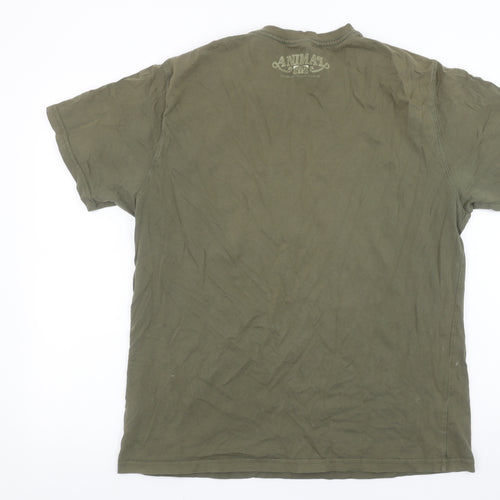 Animal Men’s Green Graphic Print Cotton T-Shirt L Regular Fit