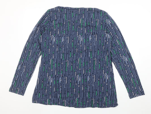 Lily Originals Women's Blue Geometric Cotton Tunic Top Size 18