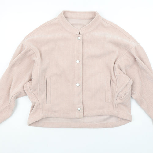 Yarou Women's Beige Cropped Button Jacket Size M Classic Lightweight