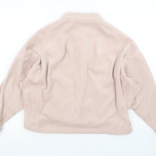 Yarou Women's Beige Cropped Button Jacket Size M Classic Lightweight
