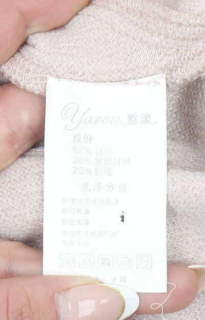 Yarou Women's Beige Cropped Button Jacket Size M Classic Lightweight