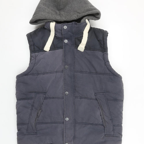 St. George by Duffer Men's Blue Hooded Padded Bodywarmer Size M