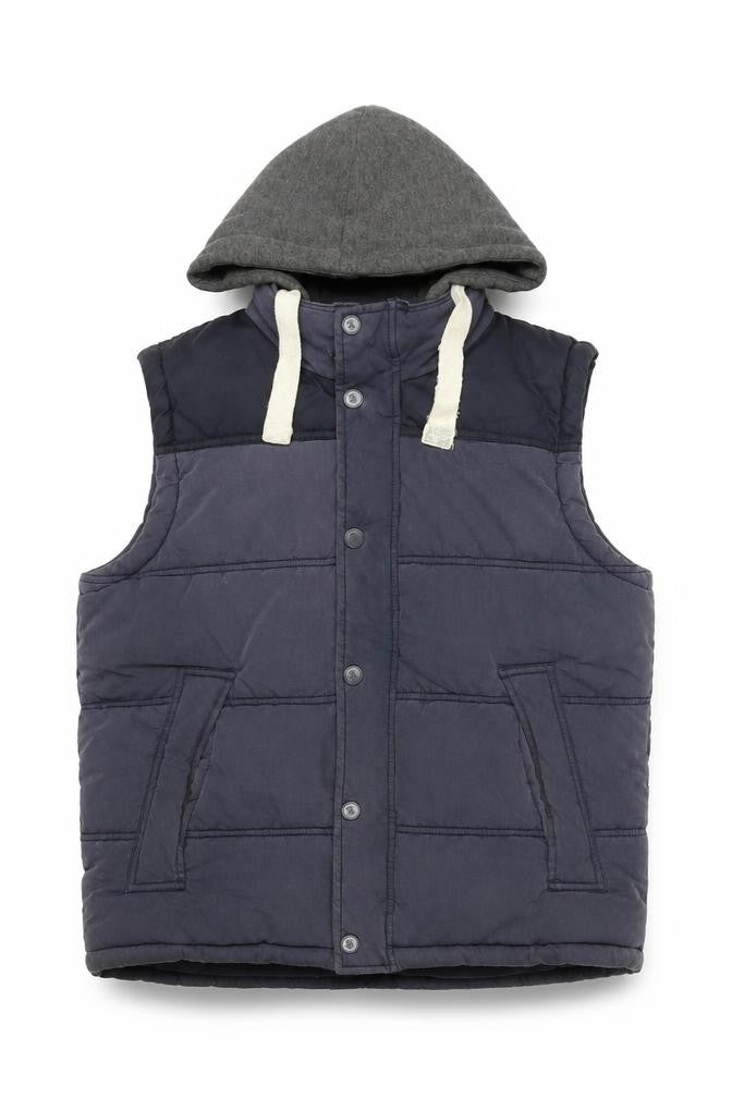 St. George by Duffer Men's Blue Hooded Padded Bodywarmer Size M