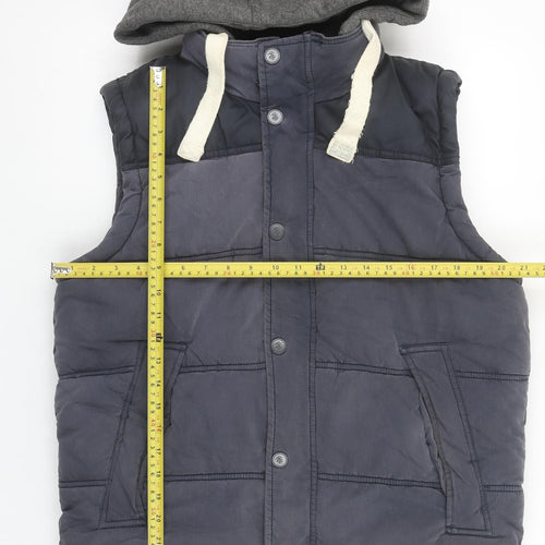 St. George by Duffer Men's Blue Hooded Padded Bodywarmer Size M