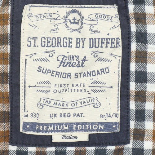St. George by Duffer Men's Blue Hooded Padded Bodywarmer Size M