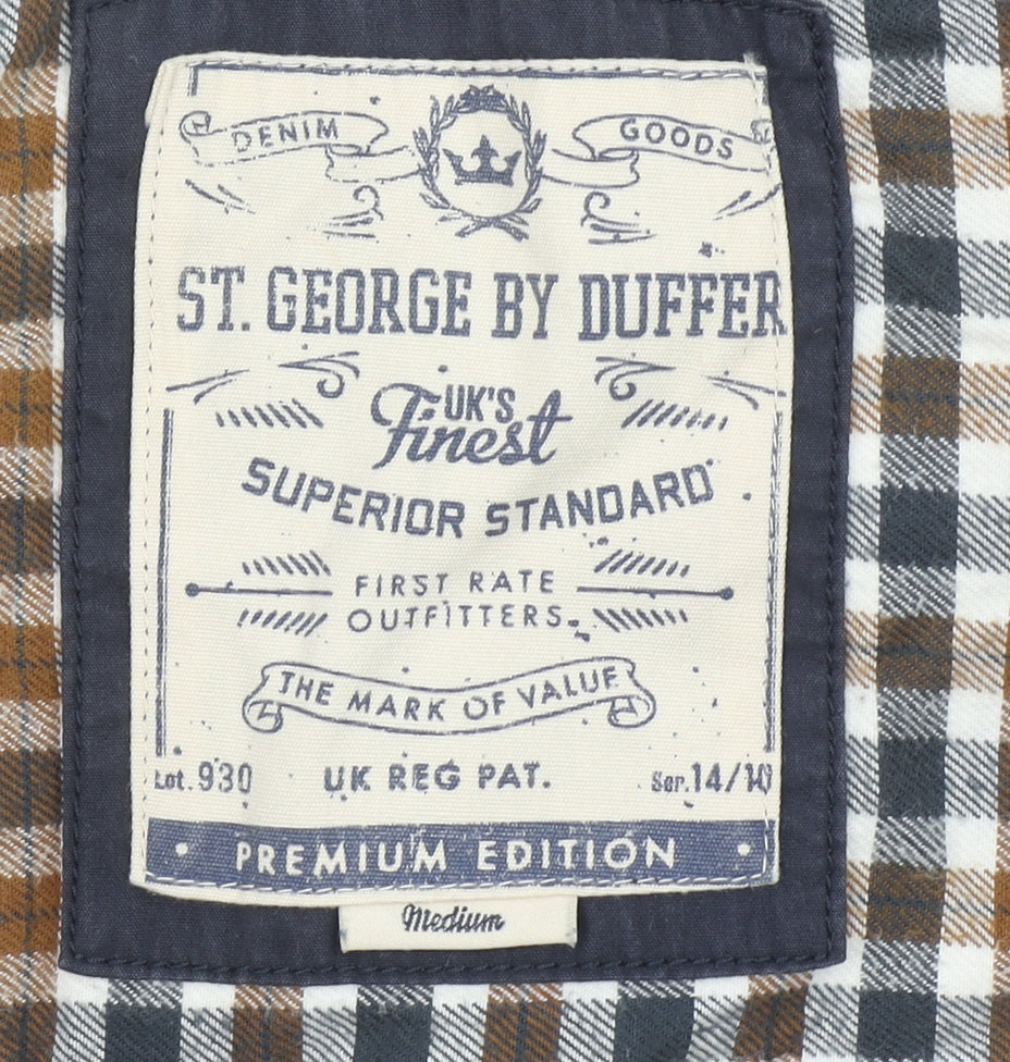 St. George by Duffer Men's Blue Hooded Padded Bodywarmer Size M