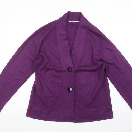 Damart Womens Purple Acrylic Knit Cardigan Size 14/16