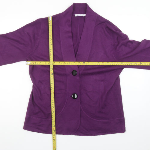 Damart Womens Purple Acrylic Knit Cardigan Size 14/16